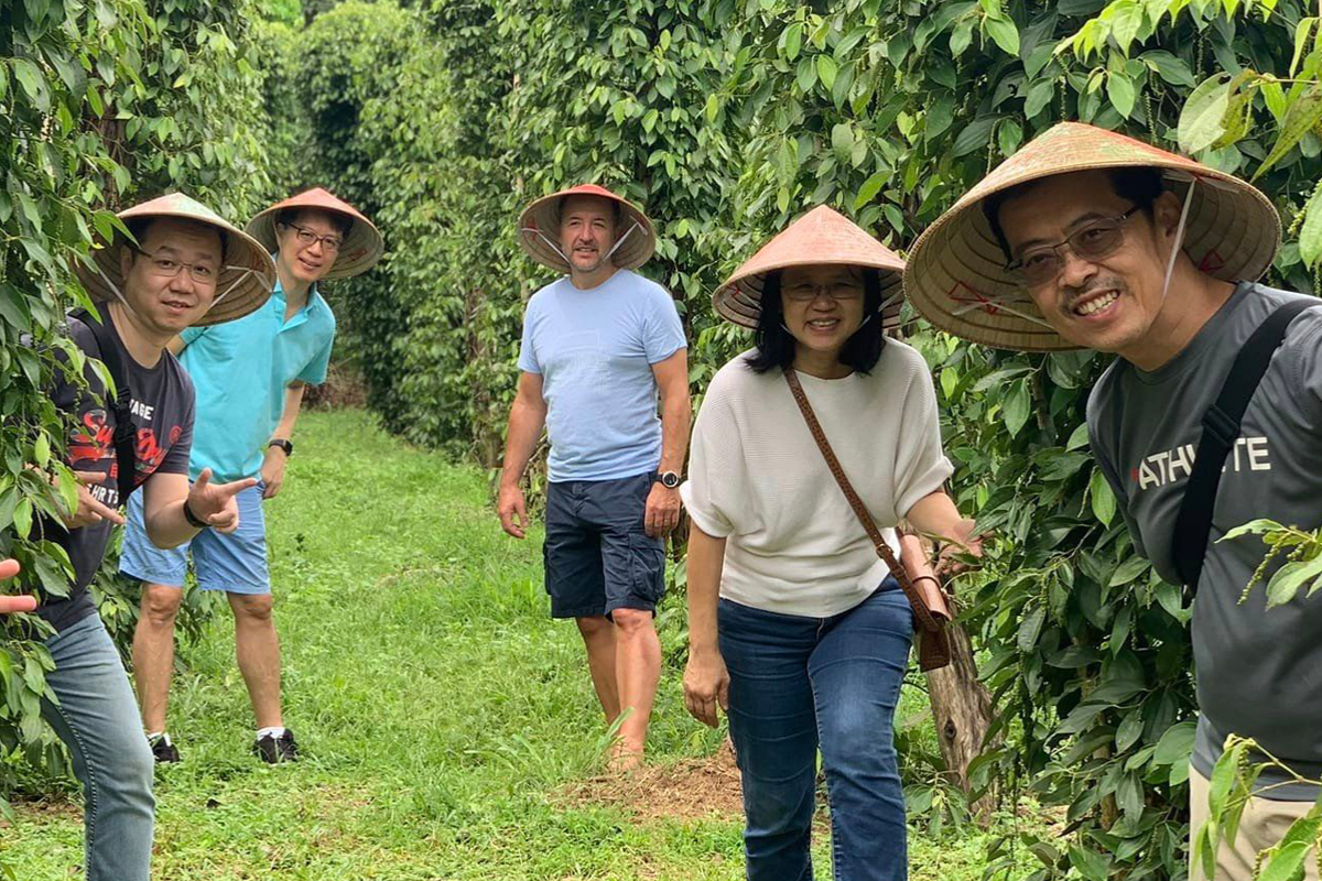 Tourists exploring a pepper farm in Phu Quoc